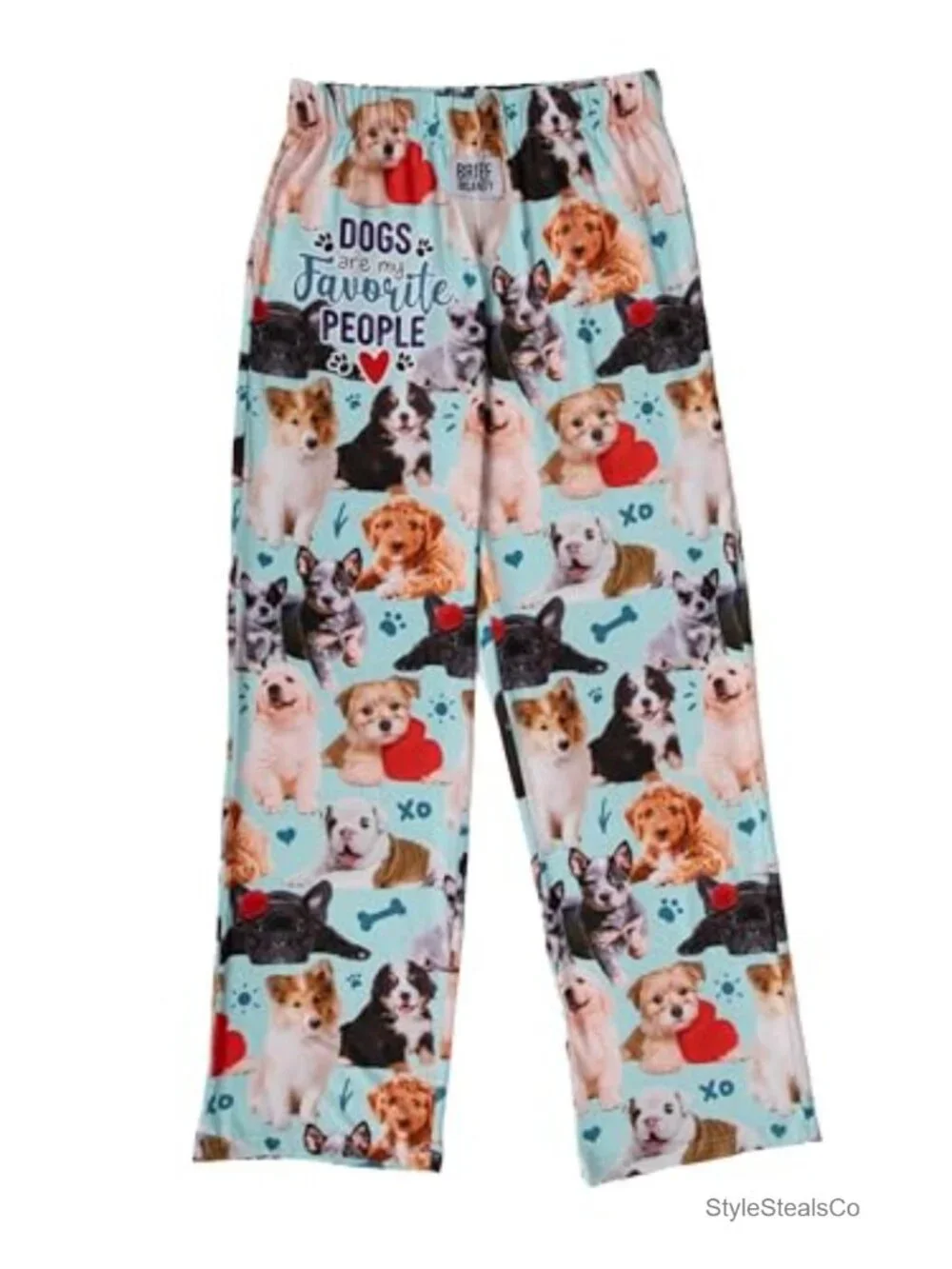 Dog Graphics Lounge Pants Soft Knit Polyester Spandex Wide Leg Pajama Pants